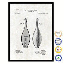 Load image into Gallery viewer, 1895 Bowling Pin Old Patent Art Print on Canvas Custom Framed Vintage Home Decor Wall Decoration Great for Gifts