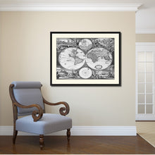Load image into Gallery viewer, Frederick Ee Wit Vintage B&W Map Canvas Print, Picture Frame Home Decor Wall Art Gift Ideas