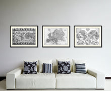 Load image into Gallery viewer, Europe Vintage B&W Map Canvas Print, Picture Frame Home Decor Wall Art Gift Ideas