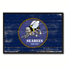 Load image into Gallery viewer, Seabees Military Flag Vintage Canvas Print with Picture Frame Home Decor Man Cave Wall Art Collectible Decoration Artwork Gifts