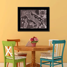 Load image into Gallery viewer, Italy Vintage Vivid Sepia Map Canvas Print, Picture Frames Home Decor Wall Art Decoration Gifts