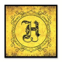 Load image into Gallery viewer, Alphabet H Yellow Canvas Print Black Frame Kids Bedroom Wall Décor Home Art