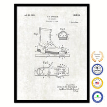 Load image into Gallery viewer, 1931 Ski Binding Old Patent Art Print on Canvas Custom Framed Vintage Home Decor Wall Decoration Great for Gifts