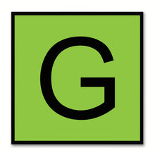 Load image into Gallery viewer, Alphabet G Green Canvas Print Black Frame Kids Bedroom Wall Décor Home Art