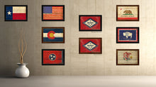 Load image into Gallery viewer, Arkansas State Vintage Flag Canvas Print with Black Picture Frame Home Decor Man Cave Wall Art Collectible Decoration Artwork Gifts