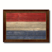 Load image into Gallery viewer, Netherlands Country Flag Texture Canvas Print with Brown Custom Picture Frame Home Decor Gift Ideas Wall Art Decoration