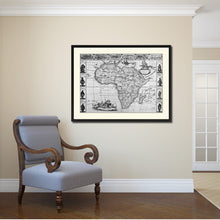 Load image into Gallery viewer, Africa Vintage B&W Map Canvas Print, Picture Frame Home Decor Wall Art Gift Ideas