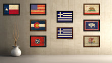 Load image into Gallery viewer, Greece Country Flag Vintage Canvas Print with Black Picture Frame Home Decor Gifts Wall Art Decoration Artwork