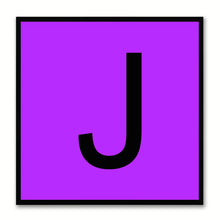 Load image into Gallery viewer, Alphabet J Purple Canvas Print Black Frame Kids Bedroom Wall Décor Home Art