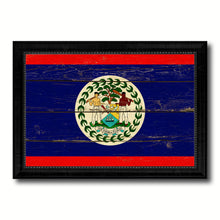 Load image into Gallery viewer, Belize Country Flag Vintage Canvas Print with Black Picture Frame Home Decor Gifts Wall Art Decoration Artwork