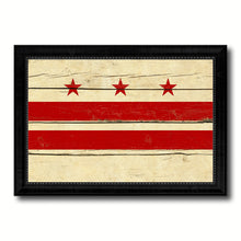 Load image into Gallery viewer, Washington DC Vintage Flag Canvas Print Black Picture Frame