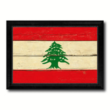 Load image into Gallery viewer, Lebanon Country Flag Vintage Canvas Print with Black Picture Frame Home Decor Gifts Wall Art Decoration Artwork
