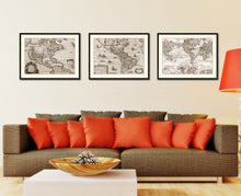 Load image into Gallery viewer, America Vintage Sepia Map Canvas Print, Picture Frame Gifts Home Decor Wall Art Decoration