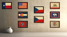 Load image into Gallery viewer, Czech Republic Country Flag Vintage Canvas Print with Brown Picture Frame Home Decor Gifts Wall Art Decoration Artwork