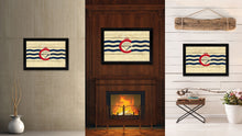 Load image into Gallery viewer, Cincinnati City Ohio State Vintage Flag Canvas Print Black Picture Frame