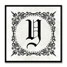Load image into Gallery viewer, Alphabet Y White Canvas Print Black Frame Kids Bedroom Wall Décor Home Art