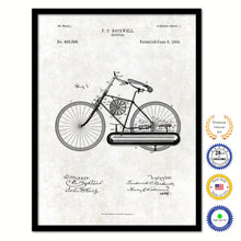 Load image into Gallery viewer, 1893 Bicycle Old Patent Art Print on Canvas Custom Framed Vintage Home Decor Wall Decoration Great for Gifts