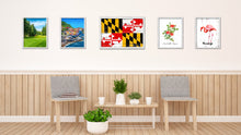 Load image into Gallery viewer, Maryland State Flag Shabby Chic Gifts Home Decor Wall Art Canvas Print, White Wash Wood Frame