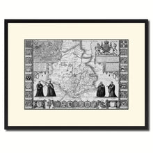 Load image into Gallery viewer, Cambridgeshire Vintage B&W Map Canvas Print, Picture Frame Home Decor Wall Art Gift Ideas