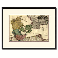 Load image into Gallery viewer, Denmark Centuries Vintage Antique Map Wall Art Home Decor Gift Ideas Canvas Print Custom Picture Frame