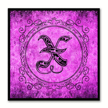 Load image into Gallery viewer, Alphabet X Purple Canvas Print Black Frame Kids Bedroom Wall Décor Home Art