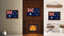 Load image into Gallery viewer, Australia Country Flag Vintage Canvas Print with Brown Picture Frame Home Decor Gifts Wall Art Decoration Artwork