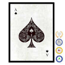 Load image into Gallery viewer, Ace Spades Poker Decks of Vintage Cards Print on Canvas Black Custom Framed