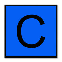 Load image into Gallery viewer, Alphabet C Blue Canvas Print Black Frame Kids Bedroom Wall Décor Home Art