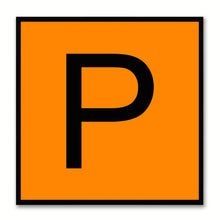 Load image into Gallery viewer, Alphabet P Orange Canvas Print Black Frame Kids Bedroom Wall Décor Home Art