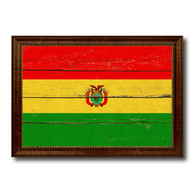 Load image into Gallery viewer, Bolivia Country Flag Vintage Canvas Print with Brown Picture Frame Home Decor Gifts Wall Art Decoration Artwork