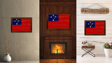 Load image into Gallery viewer, Western Samoa Country Flag Vintage Canvas Print with Brown Picture Frame Home Decor Gifts Wall Art Decoration Artwork