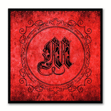 Load image into Gallery viewer, Alphabet M Red Canvas Print Black Frame Kids Bedroom Wall Décor Home Art
