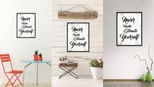 Load image into Gallery viewer, Never Underestimate Yourself Motivation Quote Saying Framed Canvas Print Gift Ideas Home Decor Wall Art 111830 White