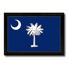 Load image into Gallery viewer, South Carolina State Flag Canvas Print with Custom Black Picture Frame Home Decor Wall Art Decoration Gifts