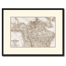 Load image into Gallery viewer, Canada Alaska Vintage Sepia Map Canvas Print, Picture Frame Gifts Home Decor Wall Art Decoration