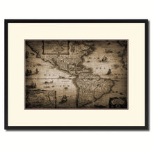 Load image into Gallery viewer, America Vintage Sepia Map Canvas Print, Picture Frame Gifts Home Decor Wall Art Decoration