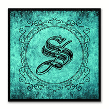 Load image into Gallery viewer, Alphabet S Aqua Canvas Print Black Frame Kids Bedroom Wall Décor Home Art