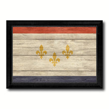 Load image into Gallery viewer, New Orleans City Louisiana State Texture Flag Canvas Print Black Picture Frame