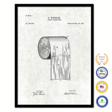 Load image into Gallery viewer, 1891 Toilet Paper Roll Old Patent Art Print on Canvas Custom Framed Vintage Home Decor Wall Decoration Great for Gifts