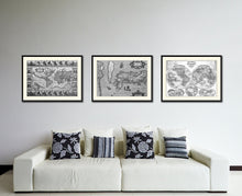 Load image into Gallery viewer, Japan Vintage B&W Map Canvas Print, Picture Frame Home Decor Wall Art Gift Ideas