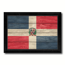 Load image into Gallery viewer, Dominican Republic Country Flag Texture Canvas Print with Black Picture Frame Home Decor Wall Art Decoration Collection Gift Ideas
