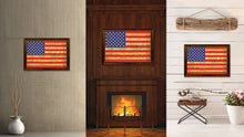Load image into Gallery viewer, American Flag United States of America Vintage Canvas Print with Brown Picture Frame Home Decor Man Cave Wall Art Collectible Decoration Artwork Gifts