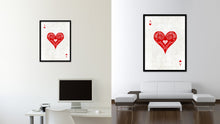 Load image into Gallery viewer, Ace Heart Poker Decks of Vintage Cards Print on Canvas Black Custom Framed