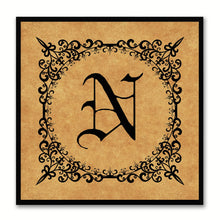 Load image into Gallery viewer, Alphabet N Brown Canvas Print Black Frame Kids Bedroom Wall Décor Home Art