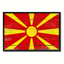 Load image into Gallery viewer, Macedonia Country National Flag Vintage Canvas Print with Picture Frame Home Decor Wall Art Collection Gift Ideas
