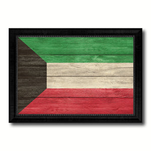 Kuwait Country Flag Texture Canvas Print with Black Picture Frame Home Decor Wall Art Decoration Collection Gift Ideas