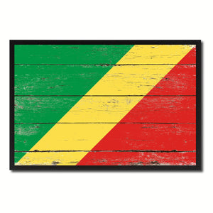 Congo Republic Country National Flag Vintage Canvas Print with Picture Frame Home Decor Wall Art Collection Gift Ideas
