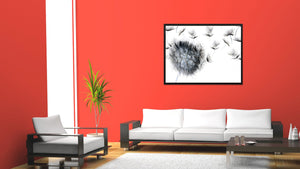 Black Dandelion Flower Framed Canvas Print Home Décor Wall Art