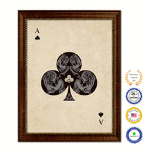 Load image into Gallery viewer, Ace Clover Poker Decks of Vintage Cards Print on Canvas Brown Custom Framed
