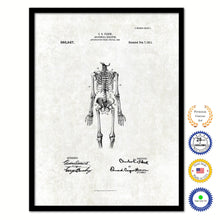Load image into Gallery viewer, 1911 Doctor Anatomical Skeleton Vintage Patent Artwork Black Framed Canvas Print Home Office Decor Great for Doctor Paramedic Surgeon Hospital Medical Student

